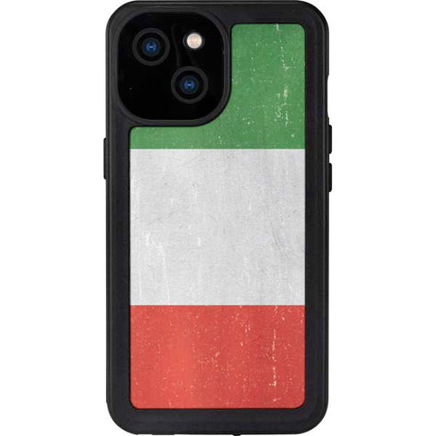 Italy Flag Distressed iPhone 15 Waterproof Case